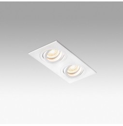 FARO - Empotrable orientable cuadrado RADON 2xGU10 blanco