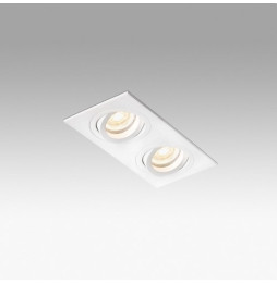 FARO - Empotrable orientable cuadrado RADON 2xGU10 blanco