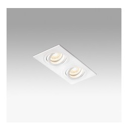 FARO - Empotrable orientable cuadrado RADON 2xGU10 blanco