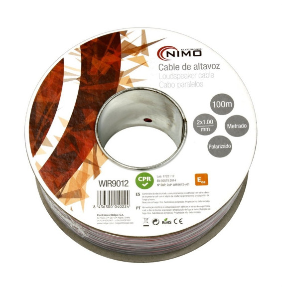 MOLGAR - Cable altavoz 2x1mm rojo / negro 100m