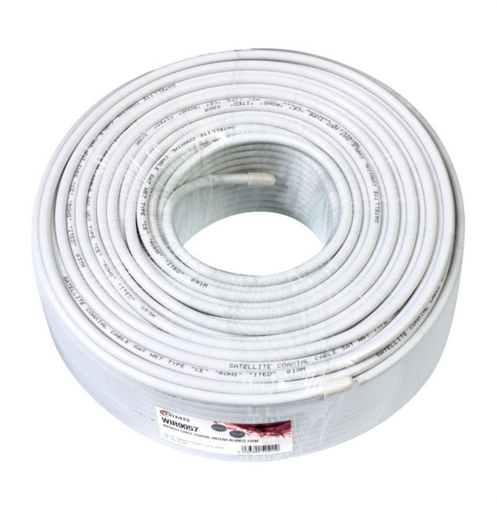 MOLGAR - Cable coaxial de antena cobre blanco 100m
