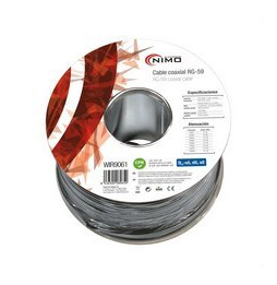 MOLGAR - Cable Coaxial RG59 75OhMacho negro 100m