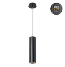 LedsC4 - Luminaria colgante PIPE GU10 máximo 50W negro mate dorado