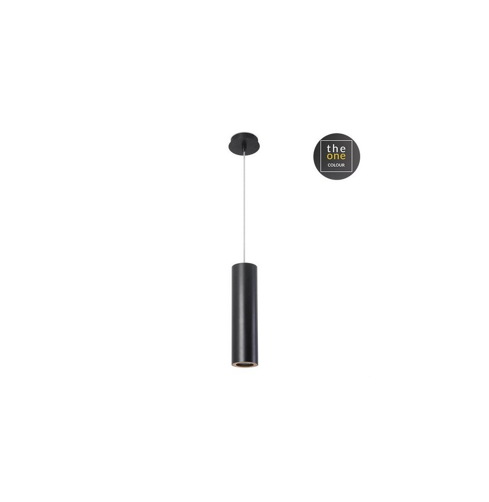 LedsC4 - Luminaria colgante PIPE GU10 máximo 50W negro mate dorado