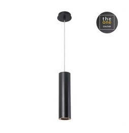 LedsC4 - Luminaria colgante PIPE GU10 máximo 50W negro mate dorado