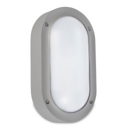 LedsC4 - Aplique BASIC IP66 E27 oval aluminio 15W gris