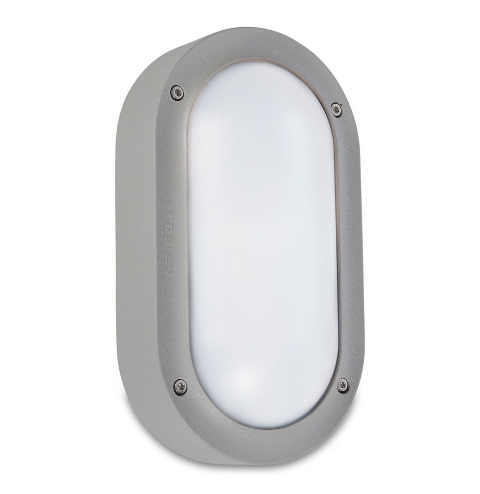 LedsC4 - Aplique BASIC IP66 E27 oval aluminio 15W gris LedsC4 - Aplique BASIC IP66 E27 oval aluminio 15W gris