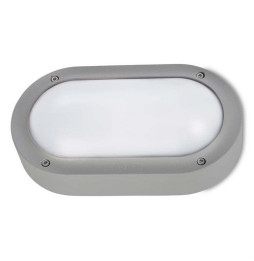 LedsC4 - Aplique BASIC IP66 E27 oval aluminio 15W gris