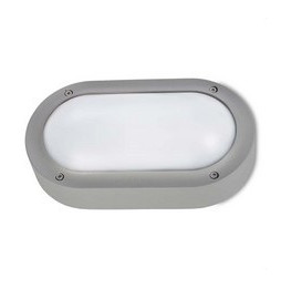 LedsC4 - Aplique BASIC IP66 E27 oval aluminio 15W gris