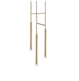 LedsC4 - Luminaria colgante CANDLE led 3x3W 27K DIM latón mate