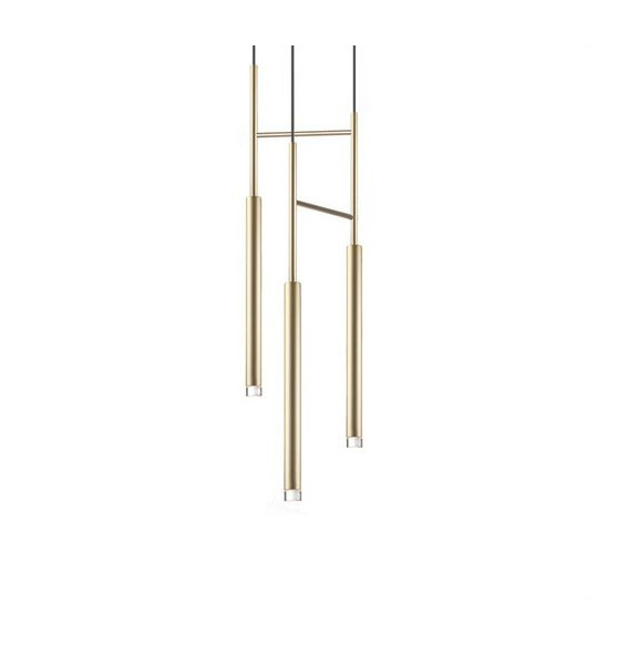 LedsC4 - Luminaria colgante CANDLE led 3x3W 27K DIM latón mate