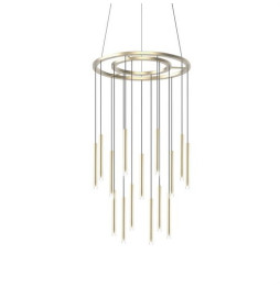 LedsC4 - Luminaria colgante CANDLE 18x3W 2700K 1-10V latón mate