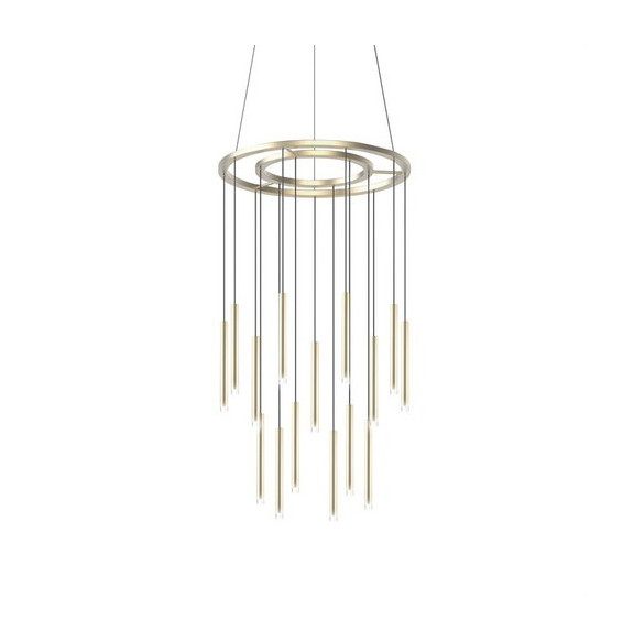 LedsC4 - Luminaria colgante CANDLE 18x3W 2700K 1-10V latón mate