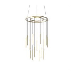 LedsC4 - Luminaria colgante CANDLE 18x3W 2700K 1-10V latón mate