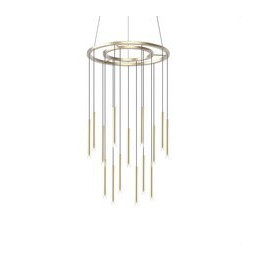 LedsC4 - Luminaria colgante CANDLE 15x3W 2700K DALI latón mate