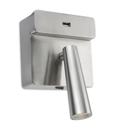 LedsC4 - Aplique GAMMA led 2.2W 2700K USB níquel satinado