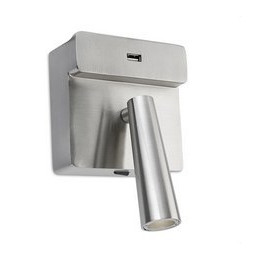 LedsC4 - Aplique GAMMA led 2.2W 2700K USB níquel satinado