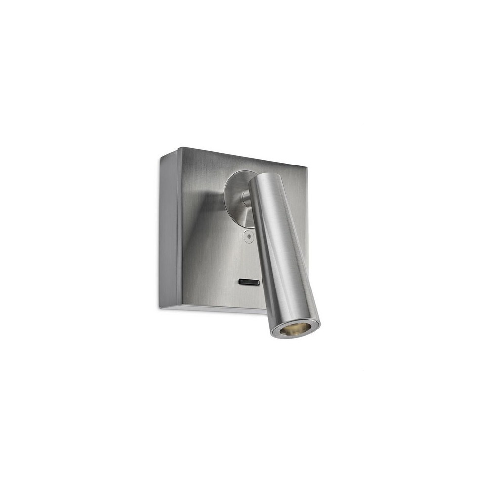 LedsC4 - Aplique base cuadrada GAMMA led 2.2W 2700K níquel satinado LedsC4 - Aplique base cuadrada GAMMA led 2.2W 2700K níquel satinado