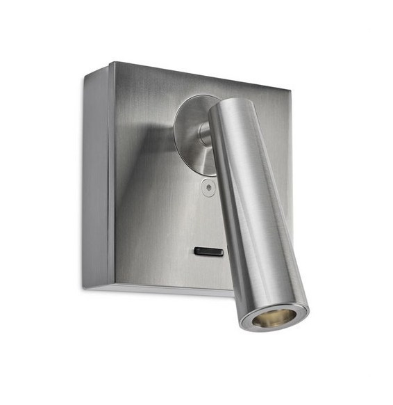 LedsC4 - Aplique base cuadrada GAMMA led 2.2W 2700K níquel satinado