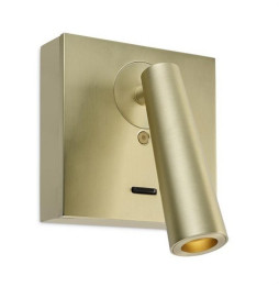LedsC4 - Aplique base cuadrada GAMMA led 2.2W 2700K oro satinado