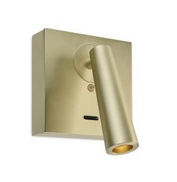 LedsC4 - Aplique base cuadrada GAMMA led 2.2W 2700K oro satinado