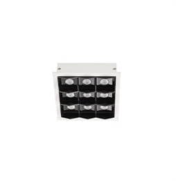 LedsC4 - Empotrable techo con marco BENTO 3x3led 18,9W 50º 2700K blanco negro