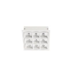 LedsC4 - Empotrable techo con marco BENTO 3x3led 18,9W 50º 3000K blanco blanco
