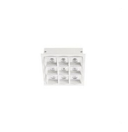 LedsC4 - Empotrable techo con marco BENTO 3x3led 18,9W 50º 3000K blanco blanco