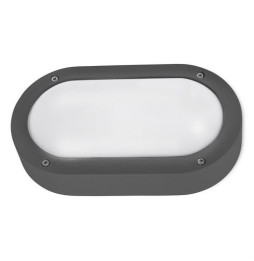 LedsC4 - Aplique BASIC IP66 oval aluminio E27 15W gris urbano