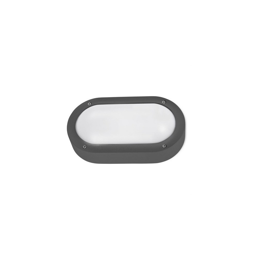 LedsC4 - Aplique BASIC IP66 oval aluminio E27 15W gris urbano LedsC4 - Aplique BASIC IP66 oval aluminio E27 15W gris urbano