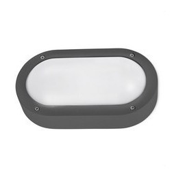 LedsC4 - Aplique BASIC IP66 oval aluminio E27 15W gris urbano
