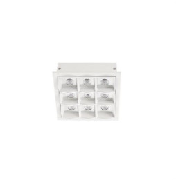 LedsC4 - Empotrable techo con marco BENTO 3x3led 18,9W 34º 3000K blanco blanco