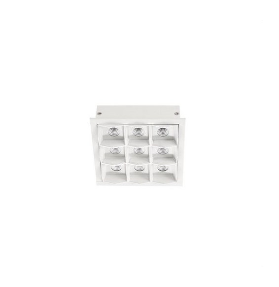 LedsC4 - Empotrable techo con marco BENTO 3x3led 18,9W 34º 3000K blanco blanco