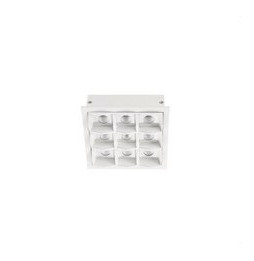 LedsC4 - Empotrable techo con marco BENTO 3x3led 18,9W 34º 3000K blanco blanco