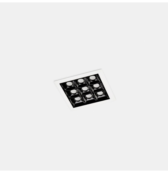 LedsC4 - Empotrable techo con marco BENTO 3x3led 18,9W 34º 3000K blanco negro