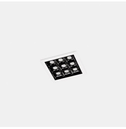 LedsC4 - Empotrable techo con marco BENTO 3x3led 18,9W 34º 3000K blanco negro