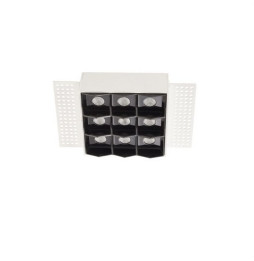 LedsC4 - Empotrable techo sin marco BENTO 3x3led 18,9W 50º 3000K blanco negro