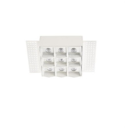 LedsC4 - Empotrable techo sin marco BENTO 3x3led 18,9W 34º 3000K blanco blanco