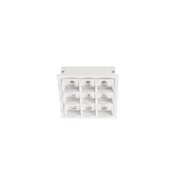 LedsC4 - Empotrable techo con marco BENTO 3x3led 18,9W 15º 2700K blanco blanco