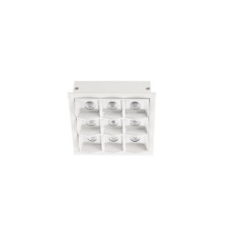 LedsC4 - Empotrable techo con marco BENTO 3x3led 18,9W 15º 3000K blanco blanco