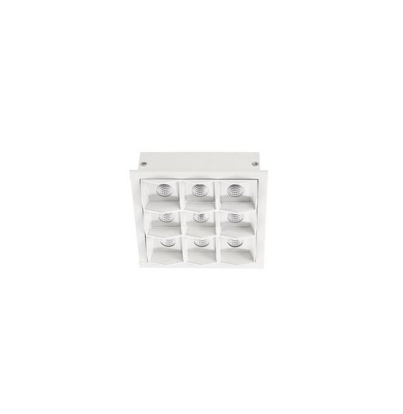 LedsC4 - Empotrable techo con marco BENTO 3x3led 18,9W 15º 3000K blanco blanco