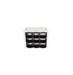 LedsC4 - Empotrable techo con marco BENTO 3x3led 18,9W 15º 3000K blanco negro
