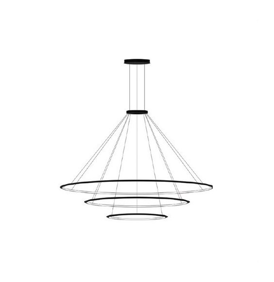 LedsC4 - Luminaria colgante circular pequeña 4000K ON-OFF negro