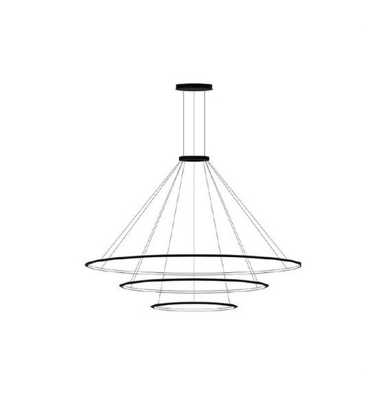 LedsC4 - Luminaria colgante circular pequeña 4000K 1-10V negro