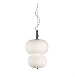 LedsC4 - Luminaria colgante ILARGI 34xled 36.1W blanco madera oscura