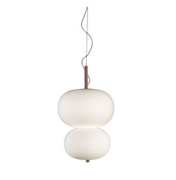 LedsC4 - Luminaria colgante ILARGI 34xled 36.1W blanco madera clara