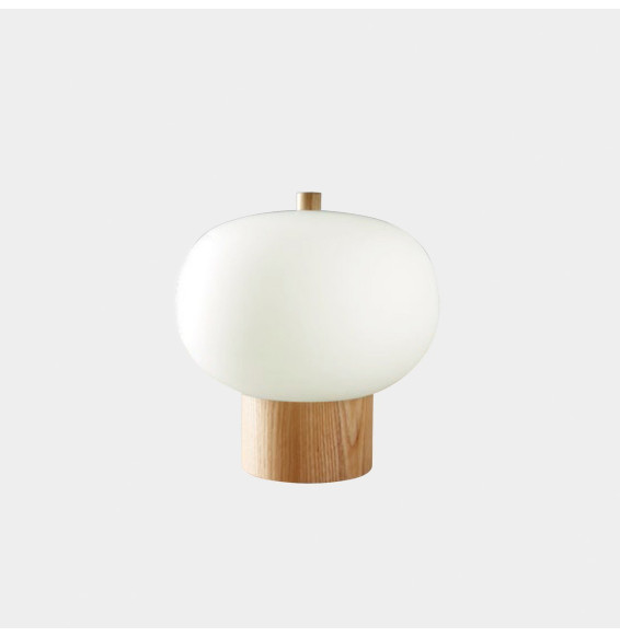LedsC4 - Luminaria portátil ILARGI 8xled 8.5W blanco madera clara con cristal