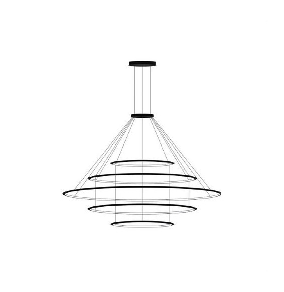 LedsC4 - Luminaria colgante circular grande 4000K ON-OFF negro