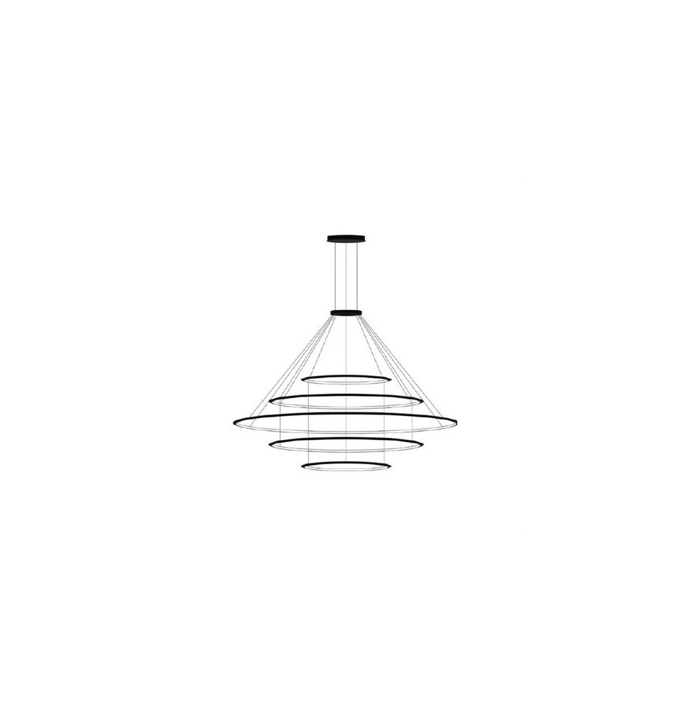 LedsC4 - Luminaria colgante circular pequeña 4000K ON-OFF negro