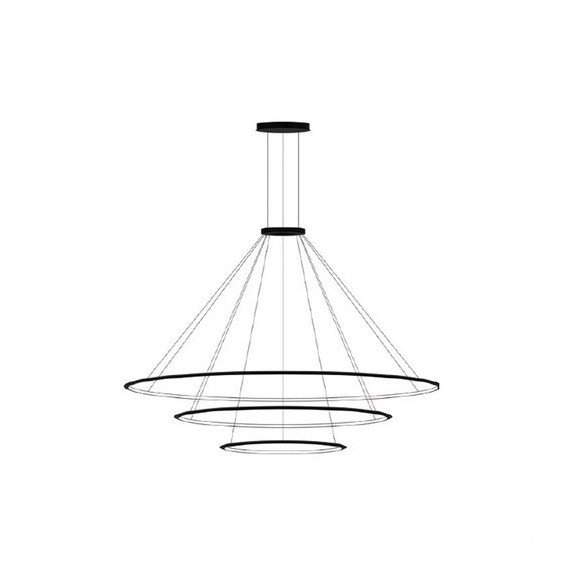 LedsC4 - Luminaria colgante circular grande 4000K ON-OFF negro